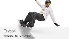  Presentation with snowboard - PPT layouts having guy-riding-a-snowboard background and a white colored foreground
