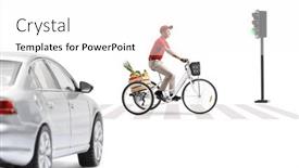  Presentation with pedestrian crossing - Slides featuring guy-riding-a-tricycle background and a white colored foreground
