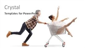  Presentation with ballerina - Theme with guy-running-and-pushing and a white colored foreground