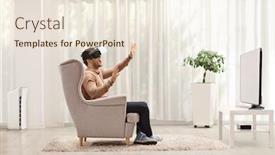  Presentation with home - Presentation enhanced with guy-sitting-in-an-armchair background and a lemonade colored foreground