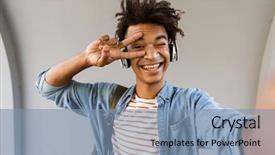  Presentation with africa music - Presentation featuring guy standing outdoors listening music background and a seafoam green colored foreground