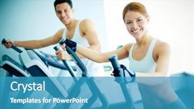  Presentation with pretty girl - Cool new theme with guy training on special sport backdrop and a teal colored foreground