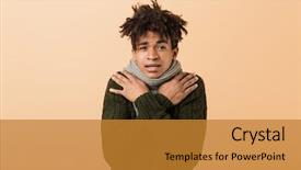  Presentation with ophthalmology african american models - Cool new theme with sweater and scarf trembling due backdrop and a gold colored foreground