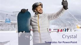  Presentation with snowboard - PPT layouts with guy-with-a-snowboard-taking background and a sky blue colored foreground