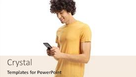  Presentation with curly hair - PPT theme having guy-with-curly-hair-using background and a yellow colored foreground