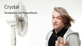  Presentation with ventilator - Slides enhanced with guy with phone and ventilator background and a white colored foreground