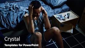  Presentation with bed - Slide set consisting of guy-with-post-traumatic-syndrome background and a black colored foreground