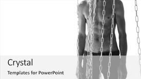  Presentation with physiology body - Theme enhanced with guy with the naked torso background and a light gray colored foreground