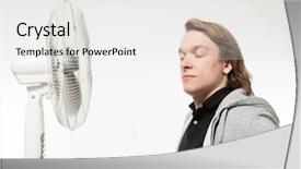  Presentation with ventilator - Audience pleasing slides consisting of guy with ventilator studio portrait backdrop and a white colored foreground