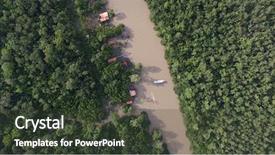  Presentation with amazon river - Slide set consisting of guyana - aerial view of amazon river background and a tawny brown colored foreground