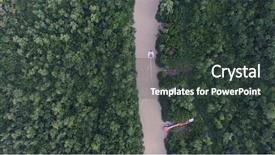  Presentation with amazon river - Colorful PPT theme enhanced with guyana - top view of amazon river backdrop and a dark gray colored foreground