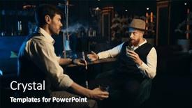  Presentation with hookah - Presentation design having guys-having-serious-conversation background and a black colored foreground