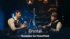  Presentation with hookah - PPT theme enhanced with guys-having-serious-conversation background and a navy blue colored foreground