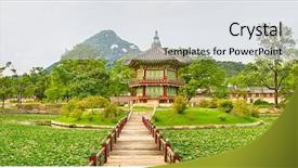  Presentation with korea - Presentation design enhanced with gyeongbokgung palace seoul south korea background and a white colored foreground