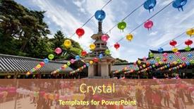  Presentation with lanterns - Amazing slide deck having gyeongiu-korea-may-17-people backdrop and a  colored foreground