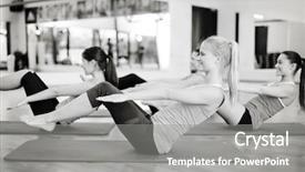  Presentation with group training - Colorful PPT theme enhanced with gym and lifestyle concept - group backdrop and a gray colored foreground