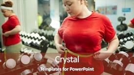  Presentation with obese - Audience pleasing presentation theme consisting of gym and measuring waist backdrop and a tawny brown colored foreground