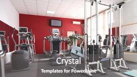  Presentation with gym - Cool new slide deck with gym apparatus in a gym backdrop and a gray colored foreground