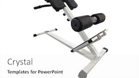  Presentation with gym - PPT theme consisting of gym-apparatus-in-a-gym background and a white colored foreground