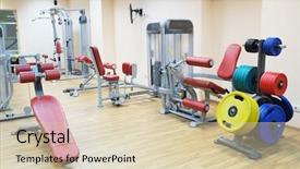  Presentation with gym - Amazing slides having mannequin dressed in protective medical backdrop and a light gray colored foreground