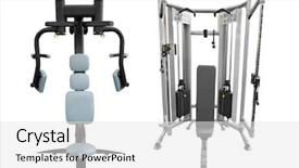  Presentation with gym junior - Beautiful presentation theme featuring gym apparatuses under the white backdrop and a  colored foreground