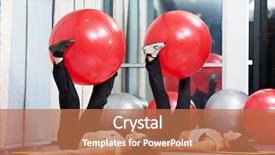  Presentation with physical fitness - PPT layouts featuring gym at physical training background and a coral colored foreground