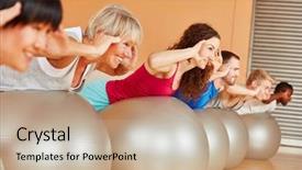  Presentation with gym ball - PPT theme enhanced with gym ball at fitness background and a mint green colored foreground