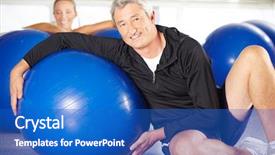  Presentation with gym ball - Audience pleasing PPT theme consisting of gym ball in fitness backdrop and a cobalt blue colored foreground