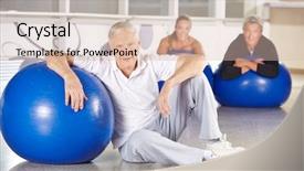  Presentation with gym ball - Slide deck having gym ball in the fitness background and a  colored foreground