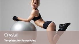  Presentation with gym ball - Presentation having gym ball on gray background background and a gray colored foreground