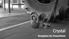  Presentation with tire - PPT theme consisting of gym black and white background and a dark gray colored foreground