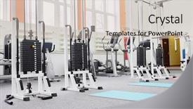  Presentation with brain gym - Presentation theme consisting of gym centre interior equipment gym background and a soft green colored foreground
