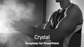  Presentation with magnesium - PPT theme enhanced with gym chalk magnesium carbonate hands clapping man for climbing workout background and a dark gray colored foreground