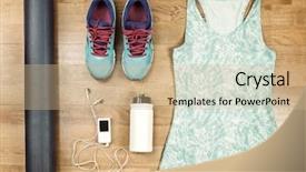  Presentation with sport - Audience pleasing slide deck consisting of gym clothes - beautiful sport set for running backdrop and a coral colored foreground