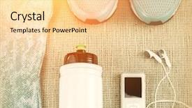  Presentation with sport hurdles - Slide set featuring gym clothes - beautiful sport set for running background and a blonde colored foreground