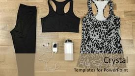  Presentation with sport - Colorful presentation enhanced with gym clothes - beautiful sport set for running backdrop and a coral colored foreground