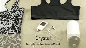  Presentation with sport - Amazing slide set having gym clothes - beautiful sport set for running backdrop and a mint green colored foreground