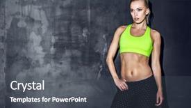  Presentation with lifestyle - Beautiful theme featuring gym clothes - fitness lifestyle portrait caucasian model backdrop and a dark gray colored foreground