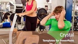  Presentation with man sitting bench - Audience pleasing PPT layouts consisting of gym couple in love train backdrop and a red colored foreground