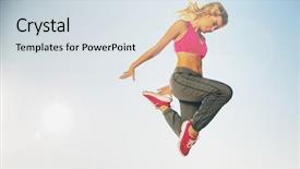  Presentation with exercise kids kid doing fitness - Audience pleasing presentation theme consisting of gym fitness - fit woman doing exercises backdrop and a sky blue colored foreground