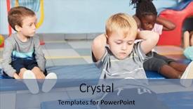  Presentation with physical education - PPT theme featuring gym in elementary school background and a seafoam green colored foreground