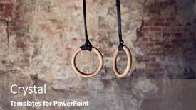  Presentation with gym - Beautiful presentation theme featuring gym-in-loft-style-close backdrop and a gray colored foreground