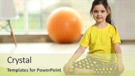  Presentation with cute - Cool new theme with children gym - little cute girl sitting backdrop and a  colored foreground