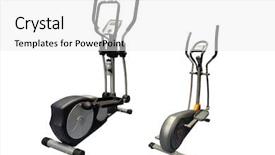  Presentation with bicycles - Slide deck consisting of gym machine - exercise bicycles under the white background and a  colored foreground