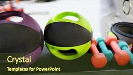  Presentation with microwave imaging image of modern - Theme consisting of gym machine - image of weight background and a  colored foreground