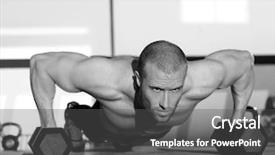  Presentation with strength - Beautiful presentation featuring gym man push-up strength backdrop and a dark gray colored foreground