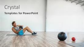  Presentation with exercise medicine - Beautiful slides featuring gym-medicine-ball-workout-abs backdrop and a light gray colored foreground