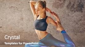  Presentation with healthy lifestyle - Beautiful presentation featuring gym model - healthy lifestyle and yoga concepts backdrop and a coral colored foreground