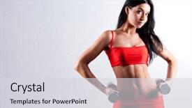  Presentation with sporty - Colorful presentation design enhanced with gym model - high contrast studio portrait backdrop and a light gray colored foreground