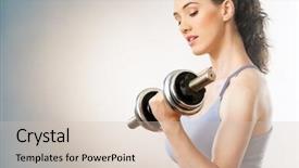  Presentation with sport - Presentation theme with gym model - young girl going background and a soft green colored foreground